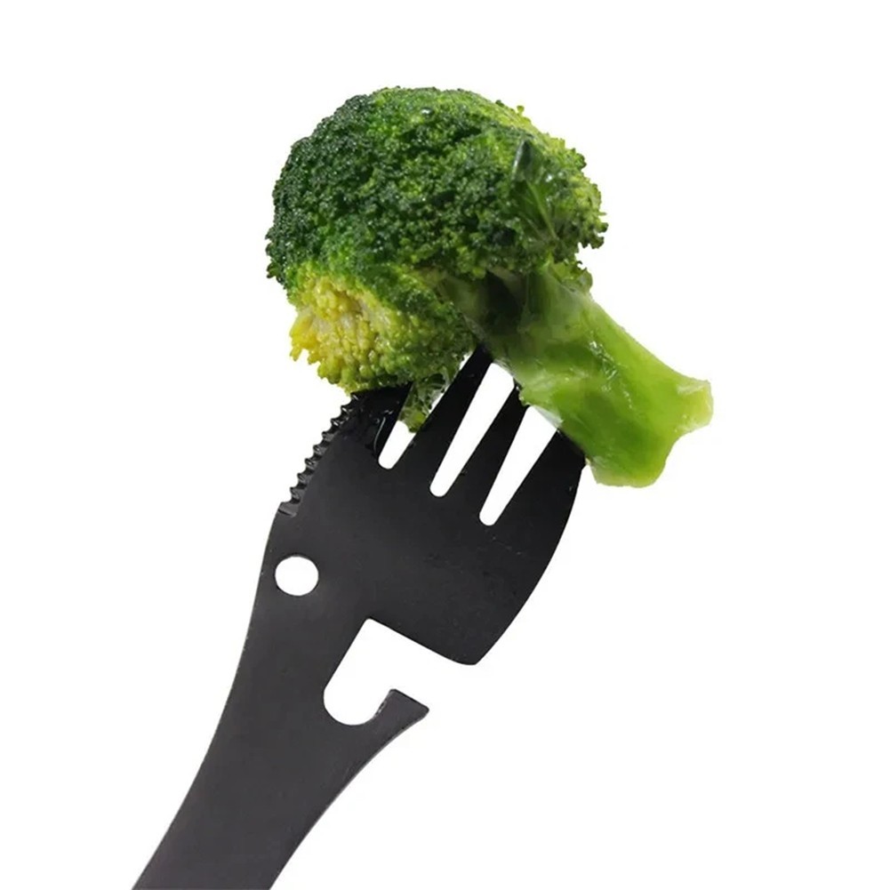 Multifunctional Camping Fork Spoon 5 in 1 Tool Rust resistant Stainless Steel