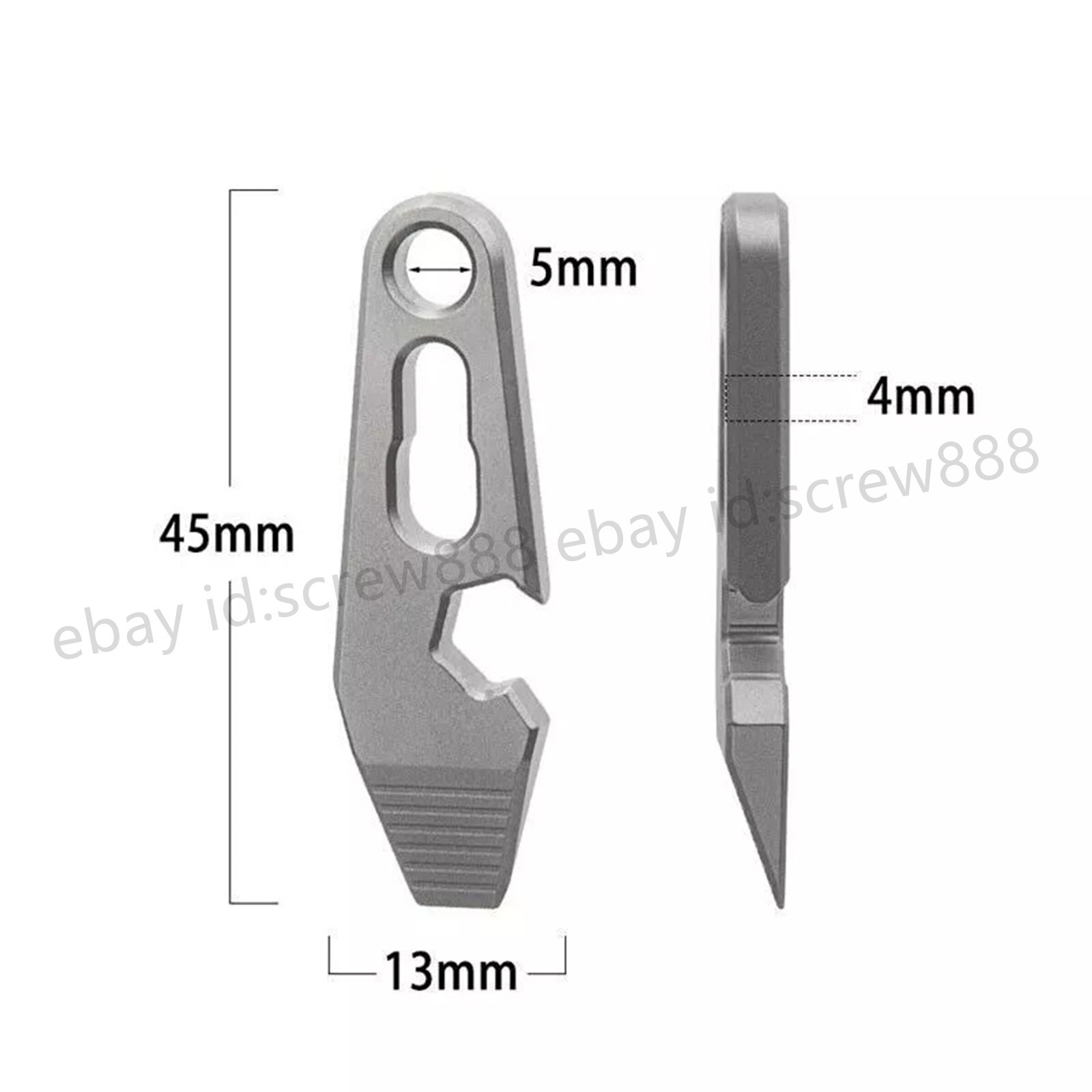 EDC Mini Titanium Alloy Keychain Multi Tool Pocket Pry Bar Crowbar Opener Cutter