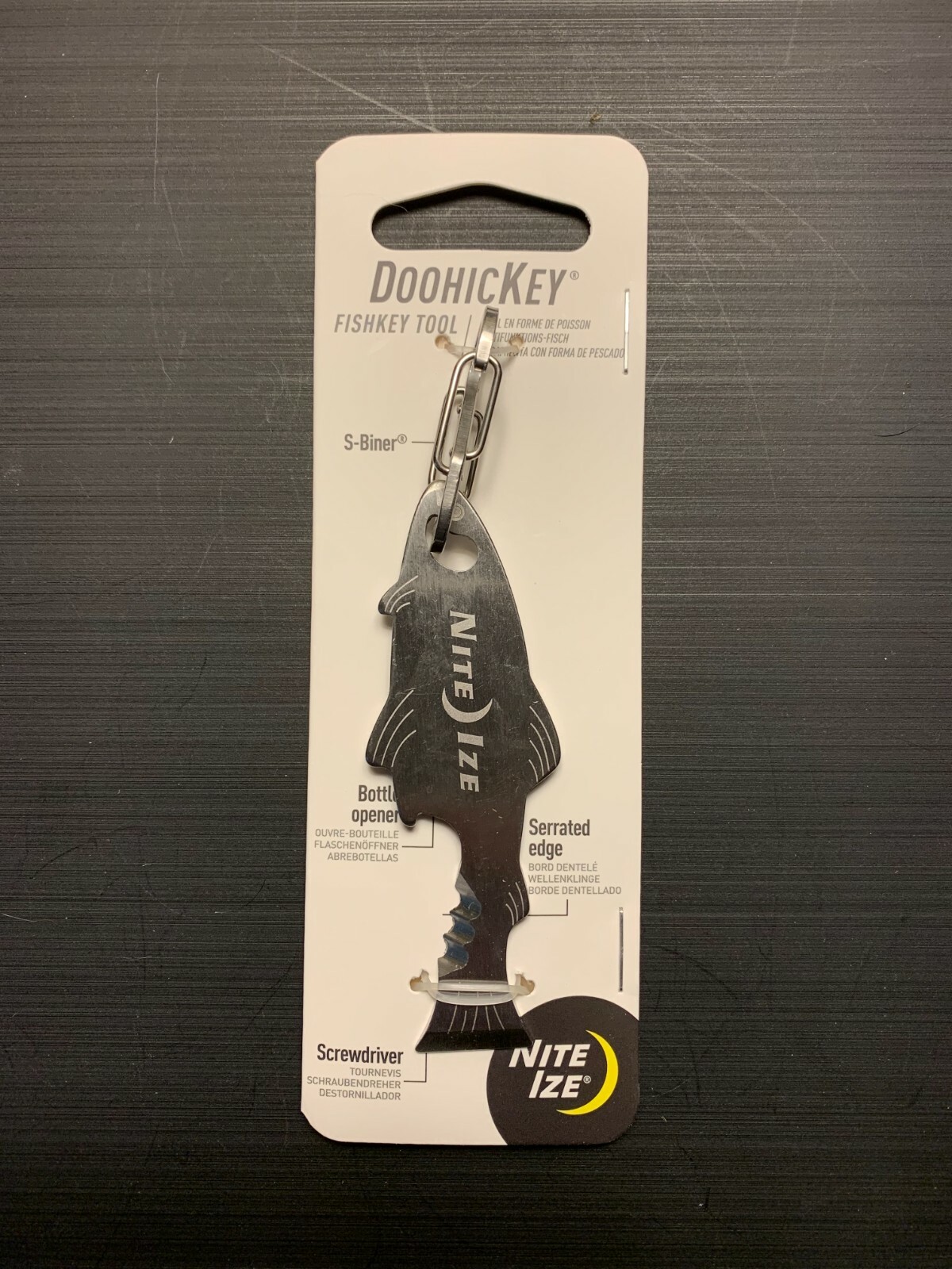 Nite Ize DooHicKey FishKey Stainless Steel Keychain Multi-Tool w/ Mini Carabiner