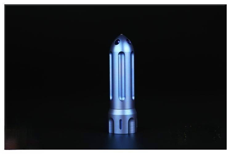 EDC Titanium Rocket Shape Pill Case Holder Container Organizer Keychain Pendant