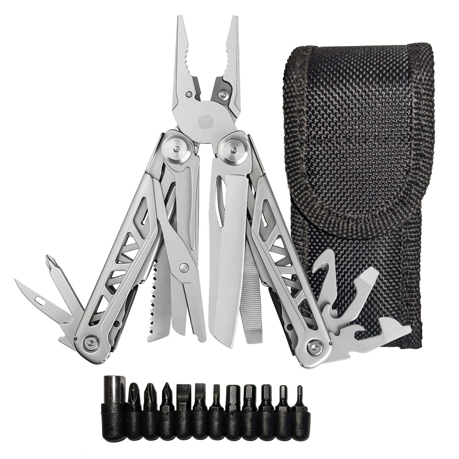 Heavy Duty Multitool for Camping, Emergency, Work, Hiking, Survival, First Aid