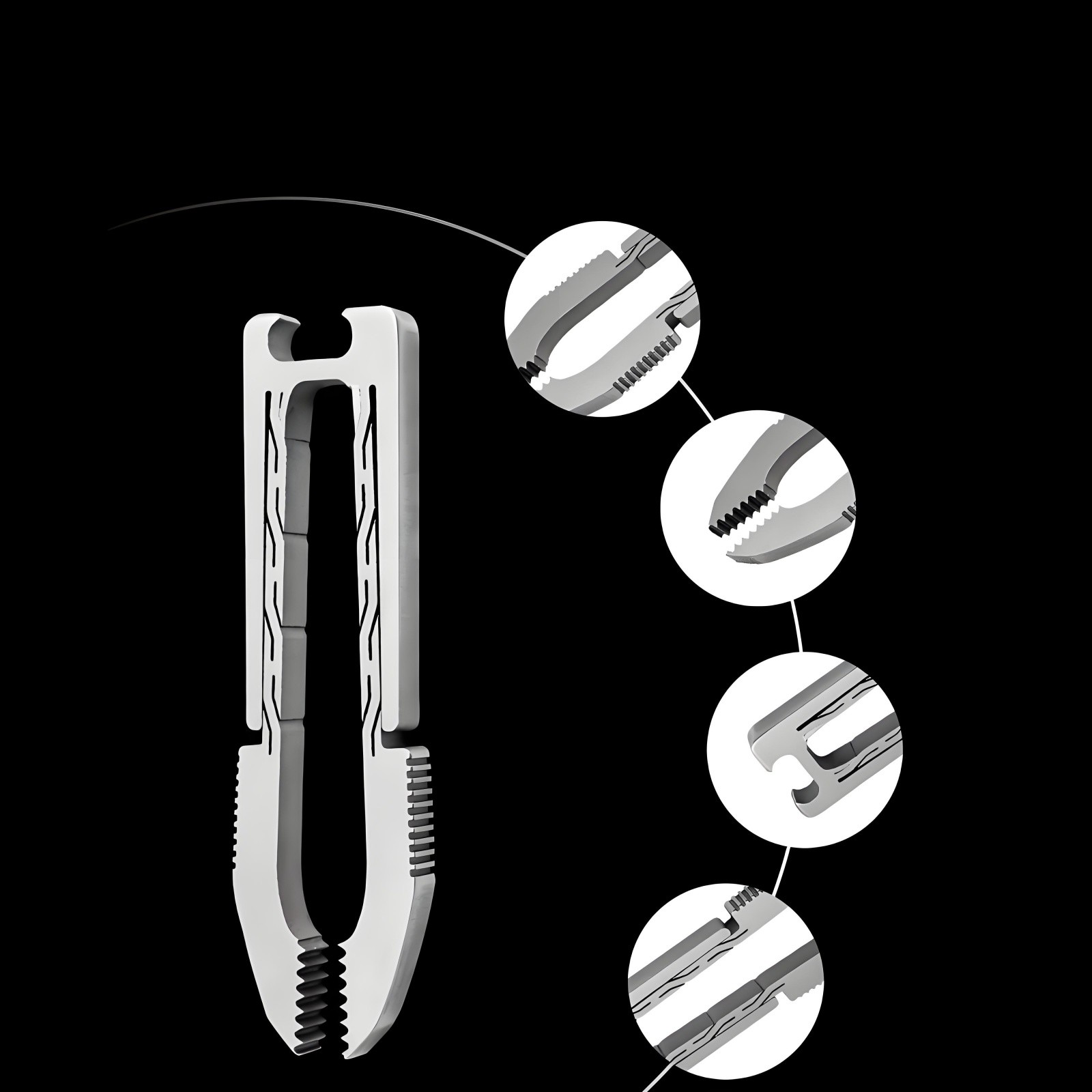 Titanium Alloy EDC Snap Tweezers Flat Head Clip Keychain Outdoor Pocket Tool