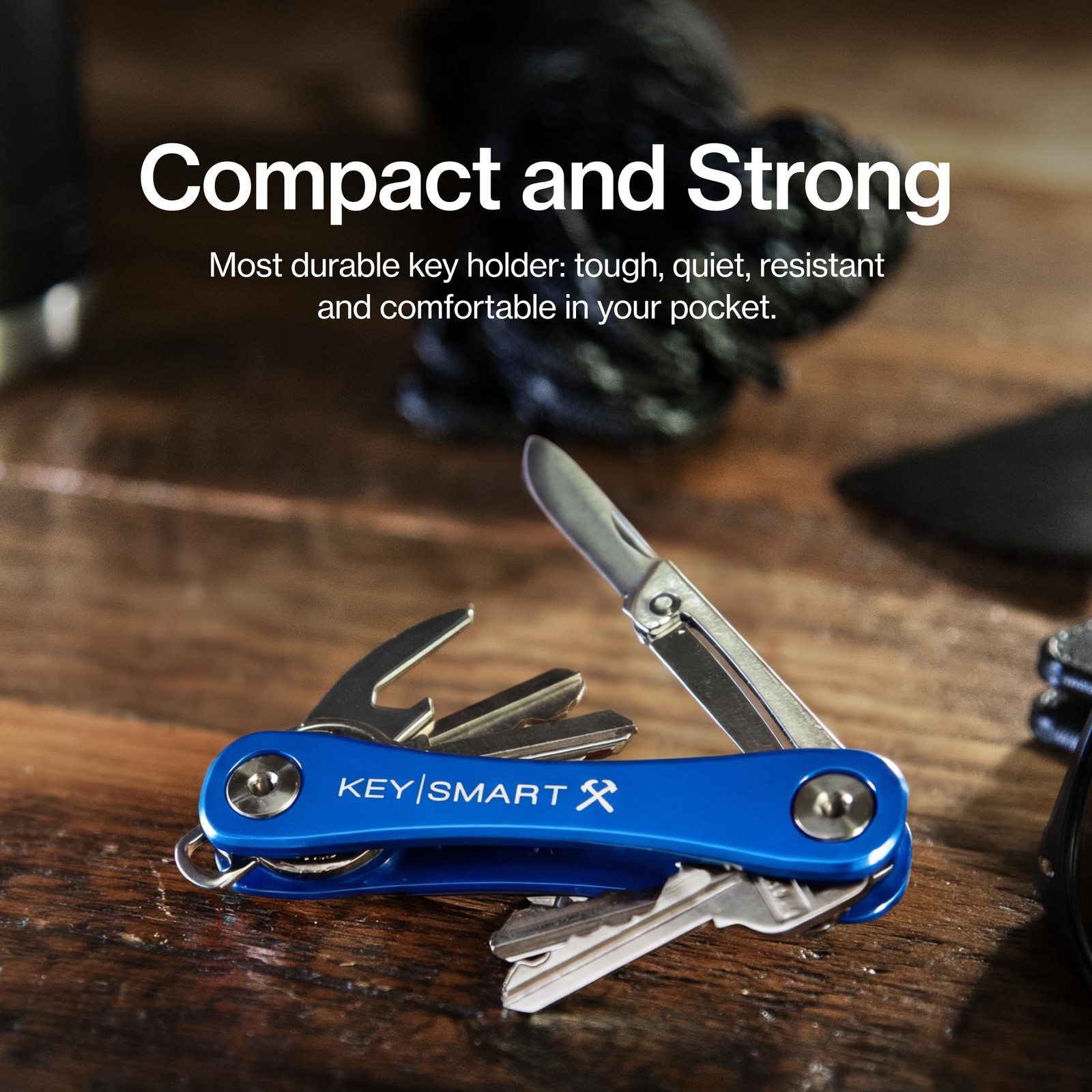 KeySmart Rugged – Multitool Key Holder for Keychain w/Bottle Opener and Pocke…
