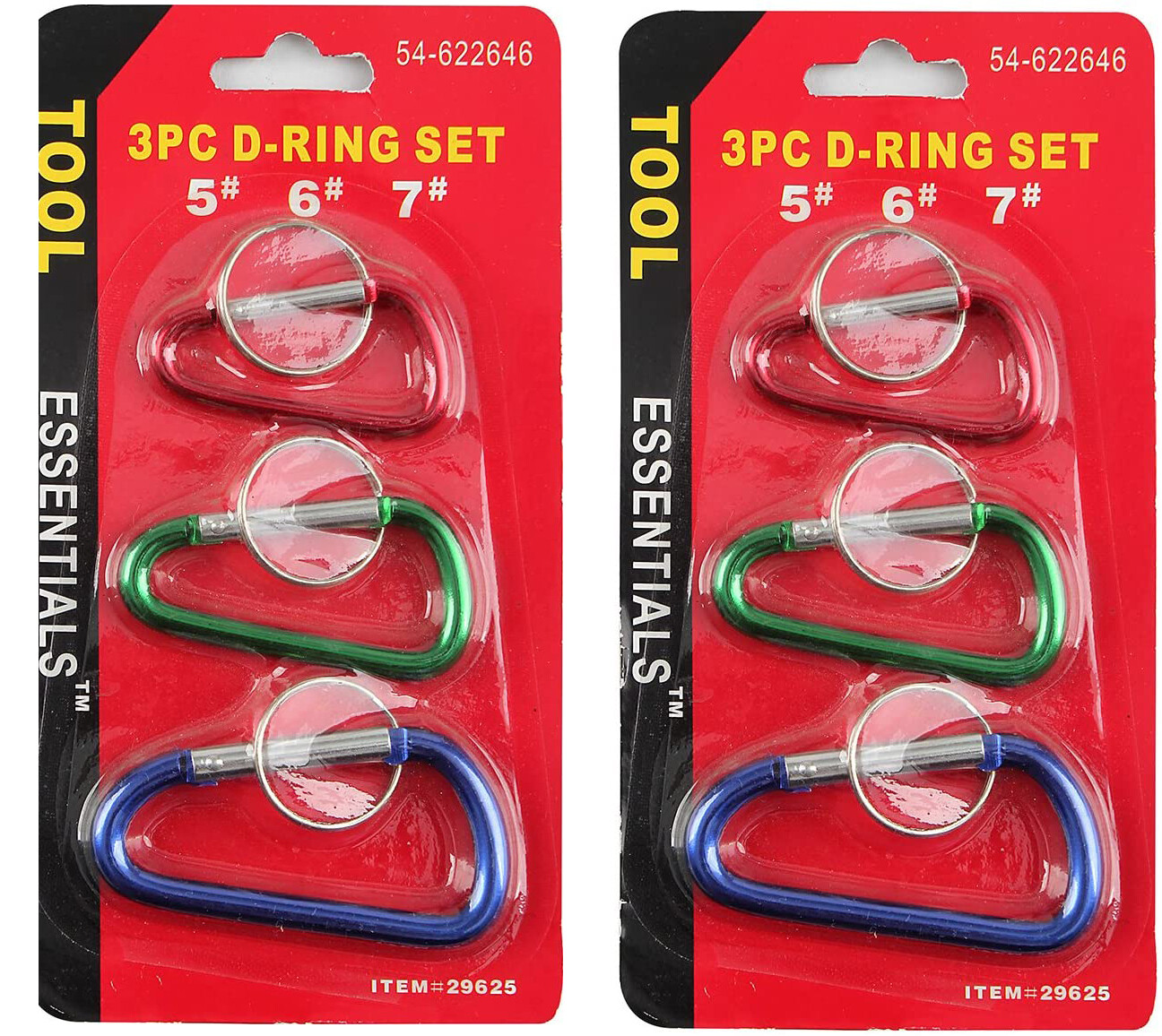 6 pcs Carabiner D-Ring Keychain Clip Outdoor Camping Climbing Keyring Snap Hook