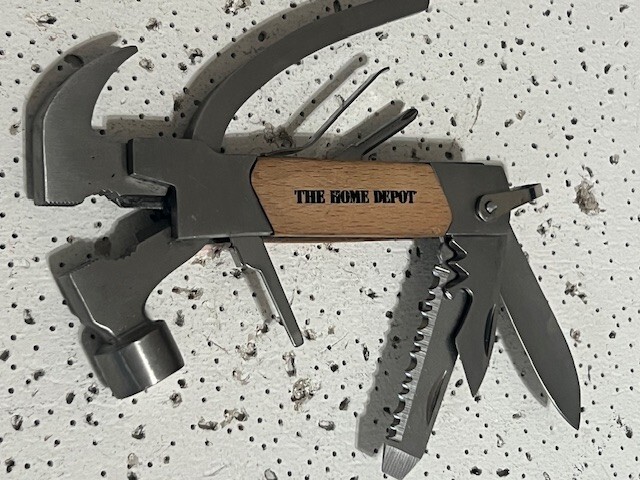 Wood and Stainless Hammer Tool 7-IN 1 Multi Tool Wood Handle —