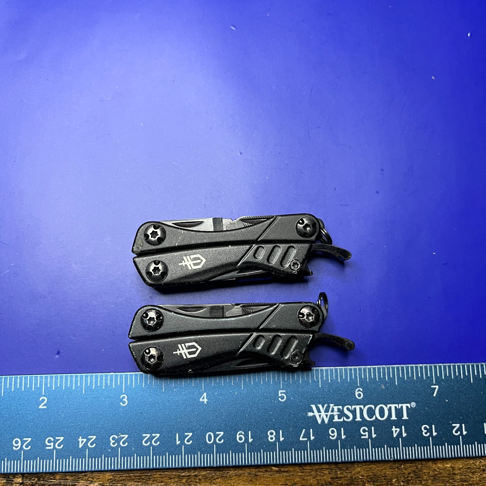 Lot of 2 Gerber Dime Multi-Tools Small Keychain Pliers Knife File Scissors
