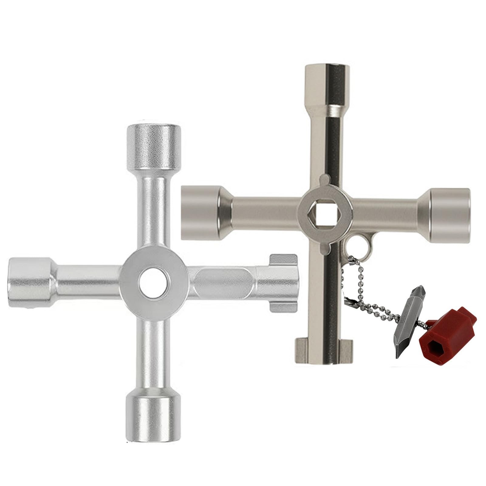 2Pcs 4 Way Sillcock Water Key, Multi-Functional Water Valve Shut Off Tool Uni…
