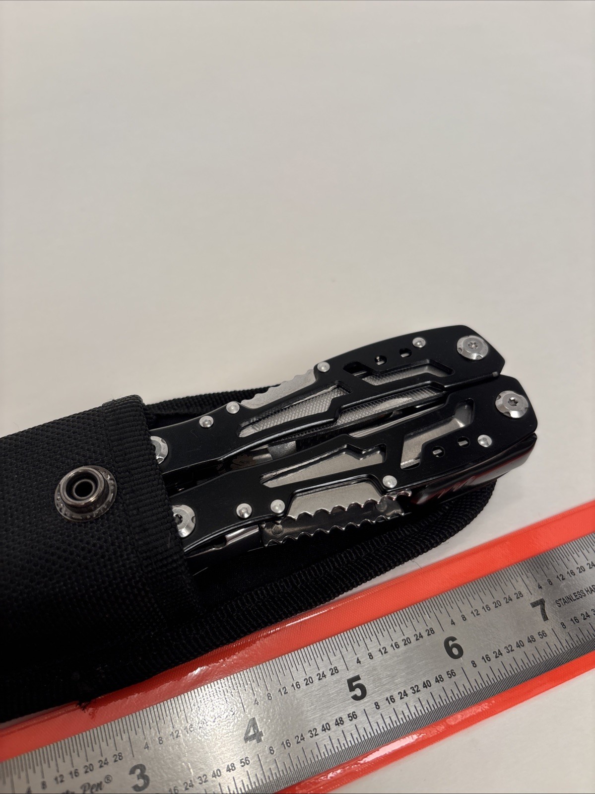FANGFO Multi-Tool Black Tactical Heavy Duty Pocket Pliers EDC Tool w/ Sheath