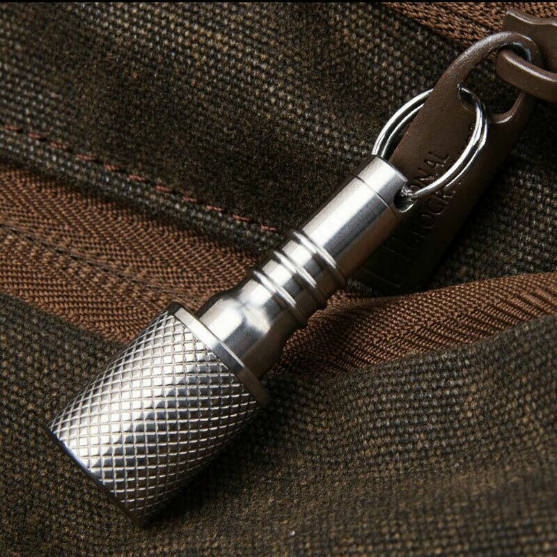 Titanium Waterproof Tank EDC Survival Seal Container Necklace Keychain Pill Box