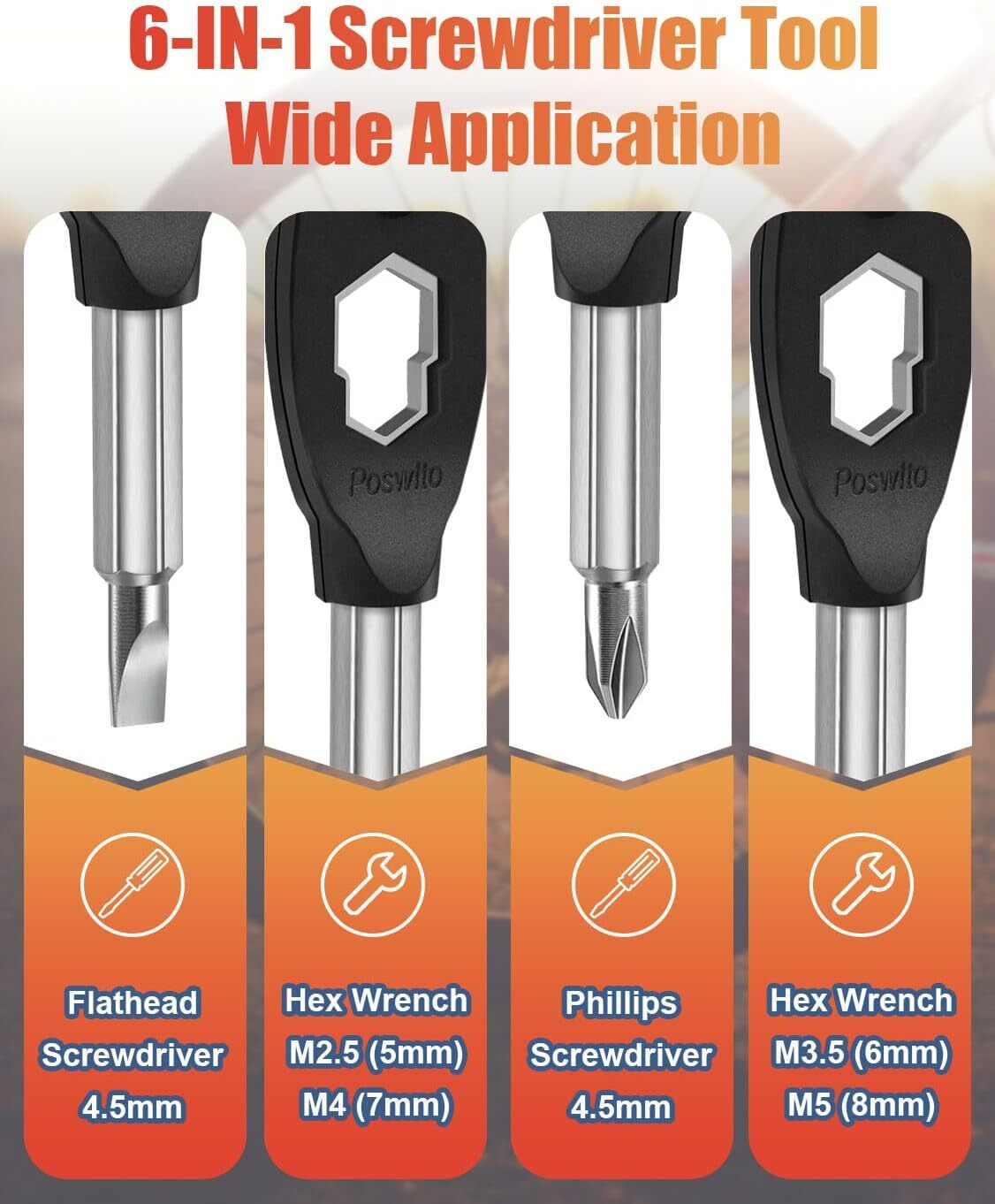 Keychain Screwdriver Tools, Stocking Stuffers for Men, 6-in-1 Screwdriver Bit