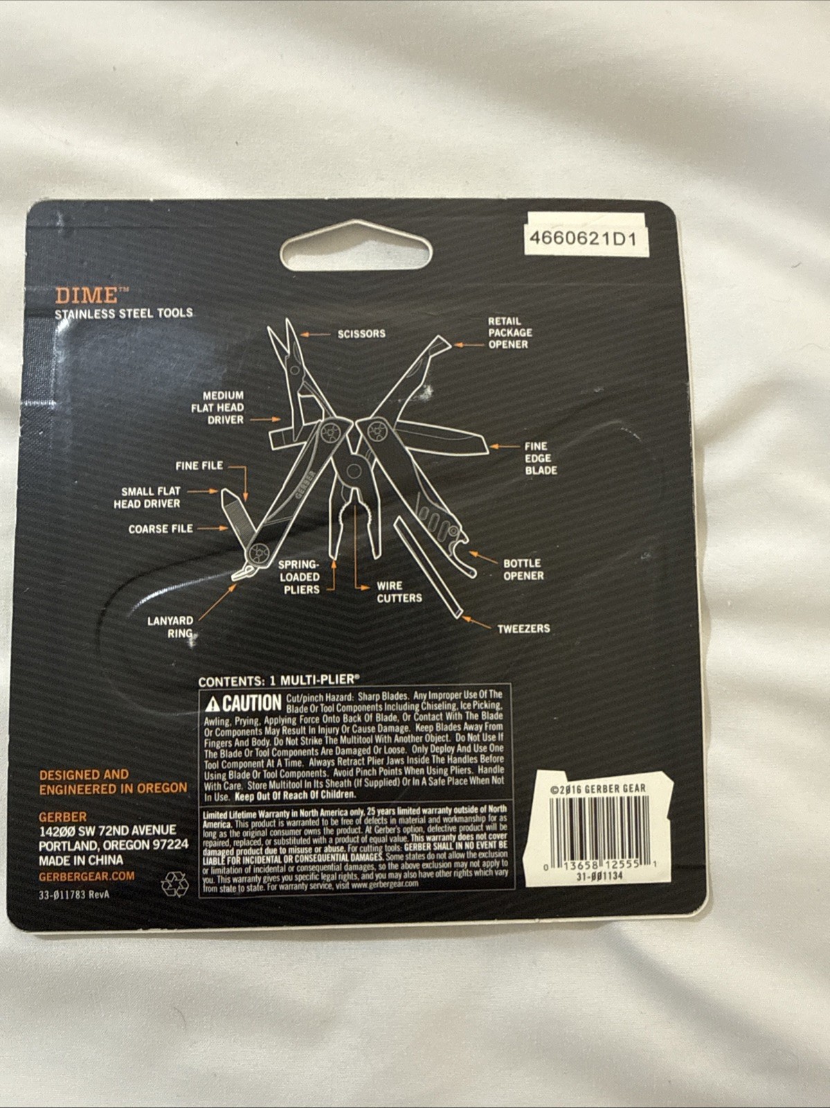 NEW GERBER DIME 12 TOOL MULTI PLIER BUTTERFLY SPRING LOADED JAWS STAINLESS