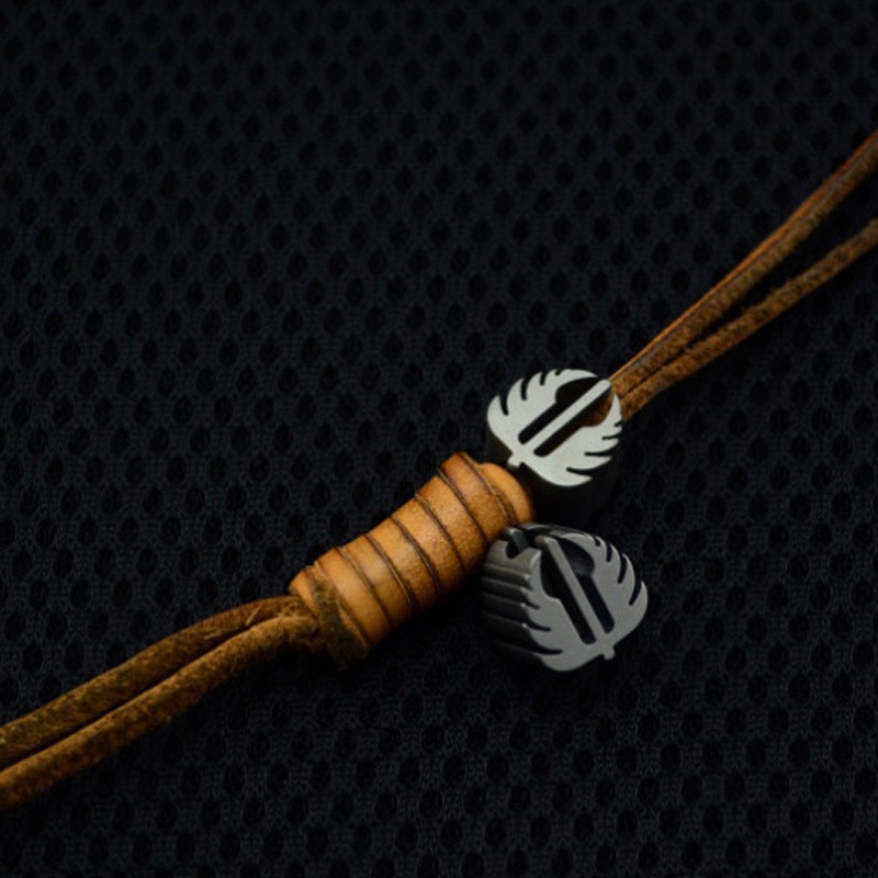 Wing Emblem Stainless Lanyard Bead for Knife EDC Zipper Pull Charm