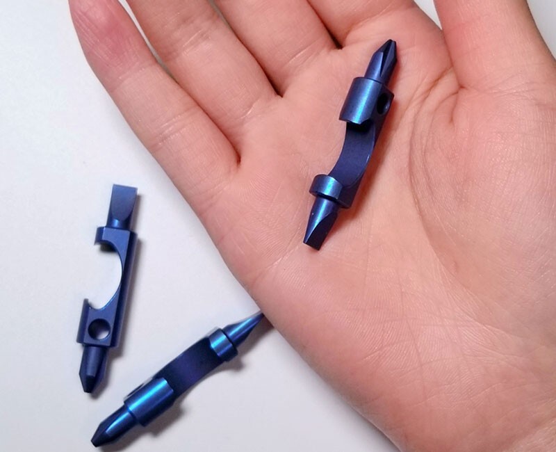 EDC Portable Titanium Multi Tools Bottle Opener Bolt Driver Screwdriver Keychain
