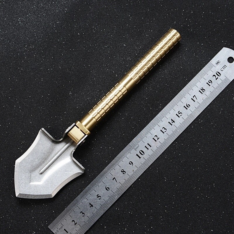Brass Outdoor Portable Mini Multi EDC Shovel Engineer Digging Gardening Shovel