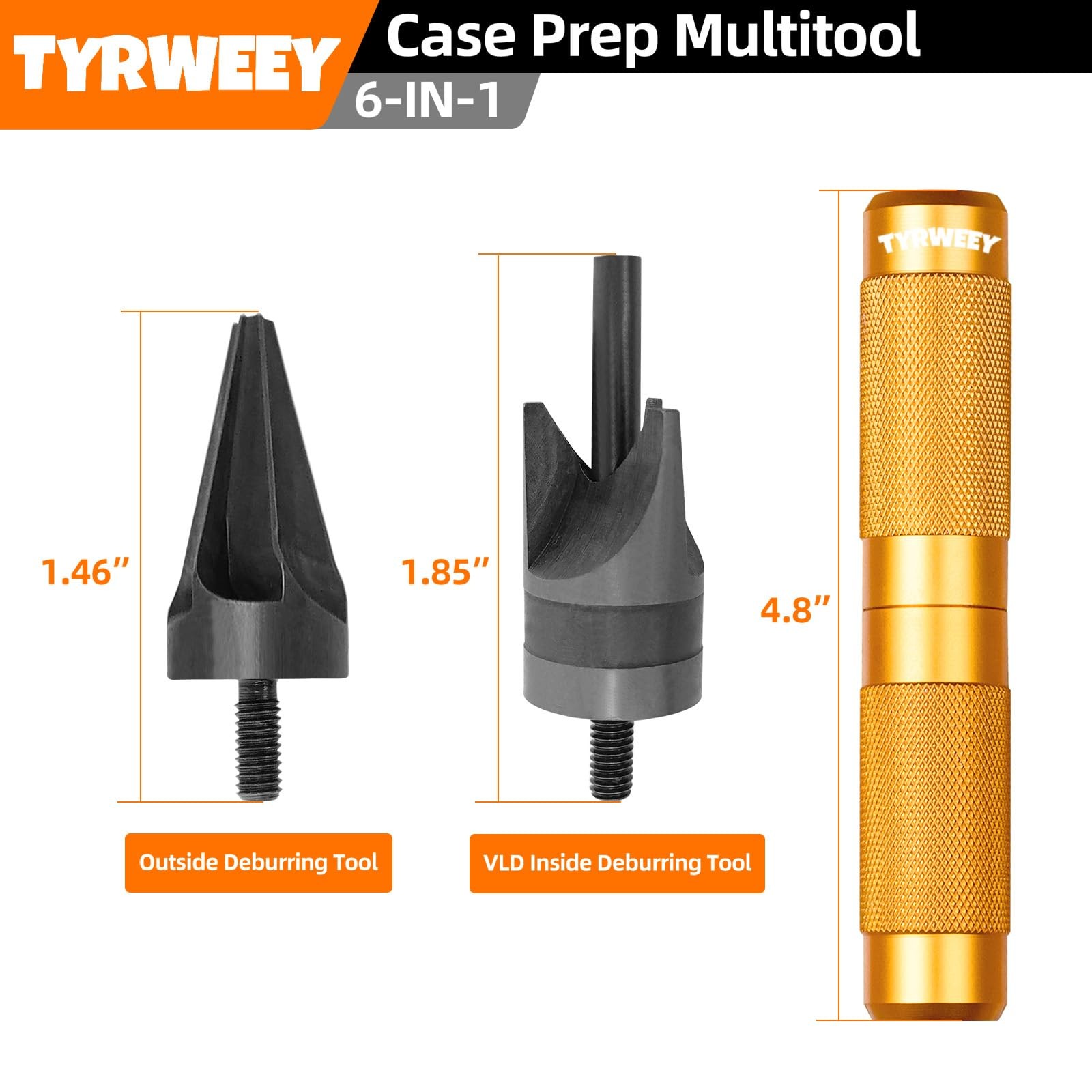 Orange Case Prep Multitool, Reloading, Chamfer, Deburring, Primer Pocket Reamer