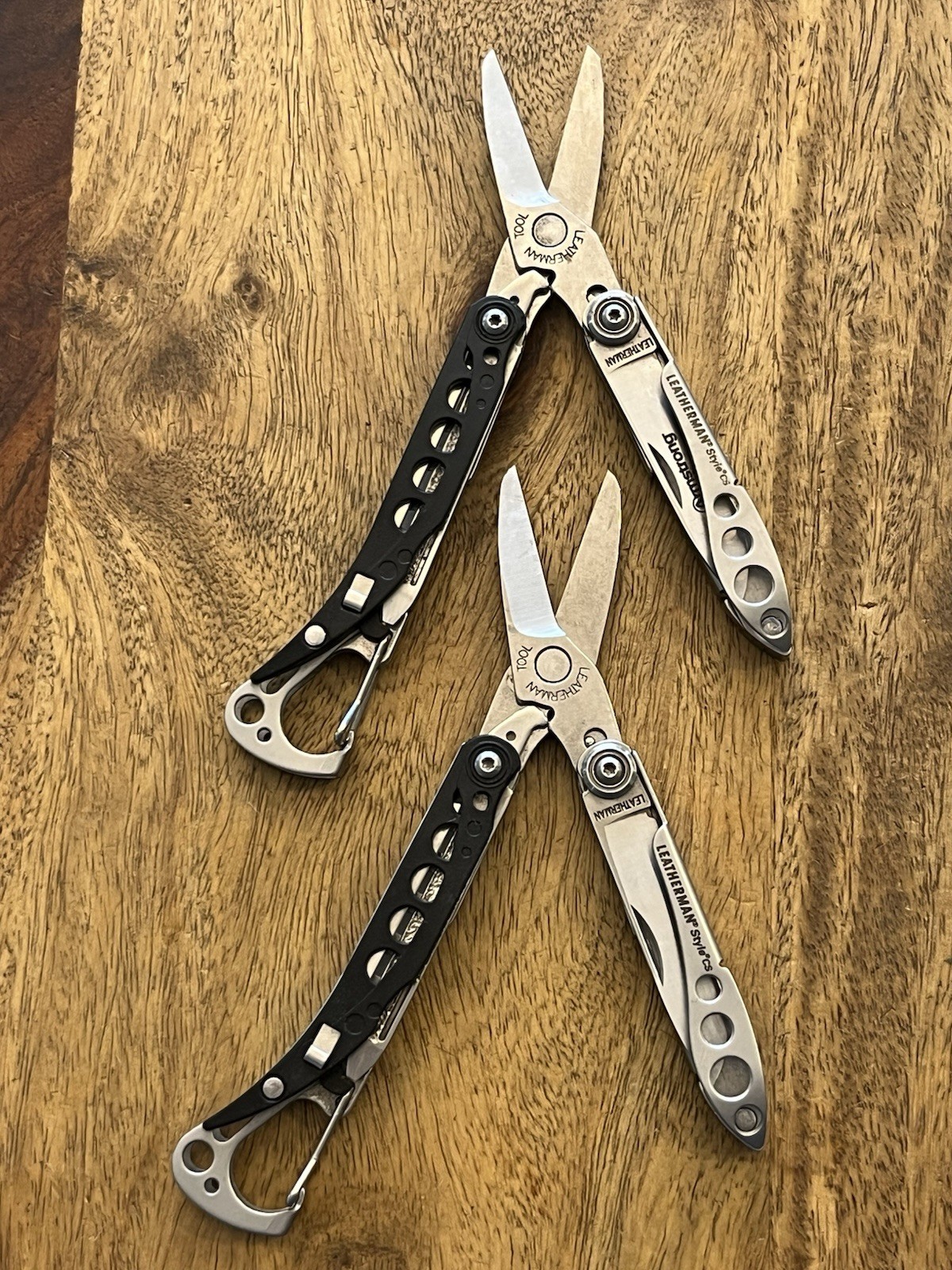 Retired Leatherman Style CS Multi Tool Knife File Scissor Carabiner (Lot Of 2)