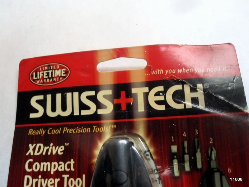 SWISS TECH XDRIVE 7-IN-1 Micro ratchet tool with drivers & led light on key ring
