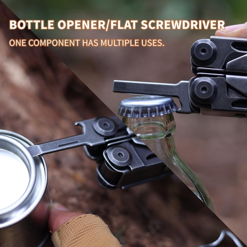 Portable Outdoor Multitool with Large Folding Scissors