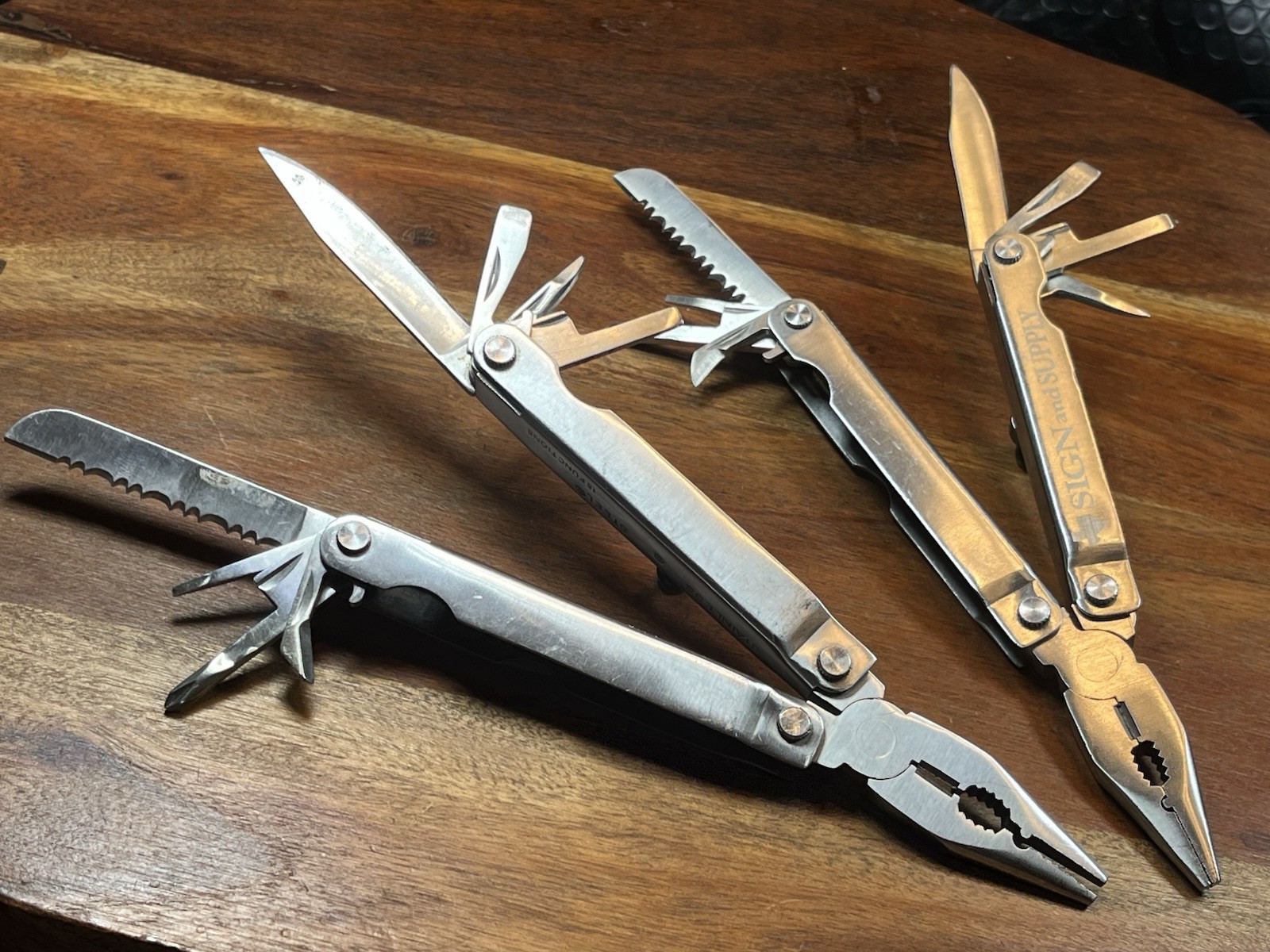15 Function Multitool Plier Crimper Knife File + Sheath (Lot of 2)