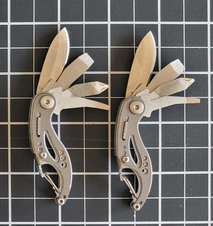 Gerber Curve (2x) Silver Multi-Tool Carabiner Knife/File/Bottle Opener 4 Tools
