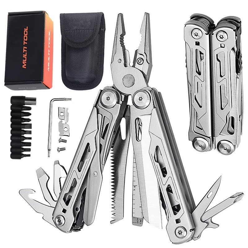 17-in-1 Folding Multi-tool Pliers Portable Camping Hiking Outdoor Repair Tool