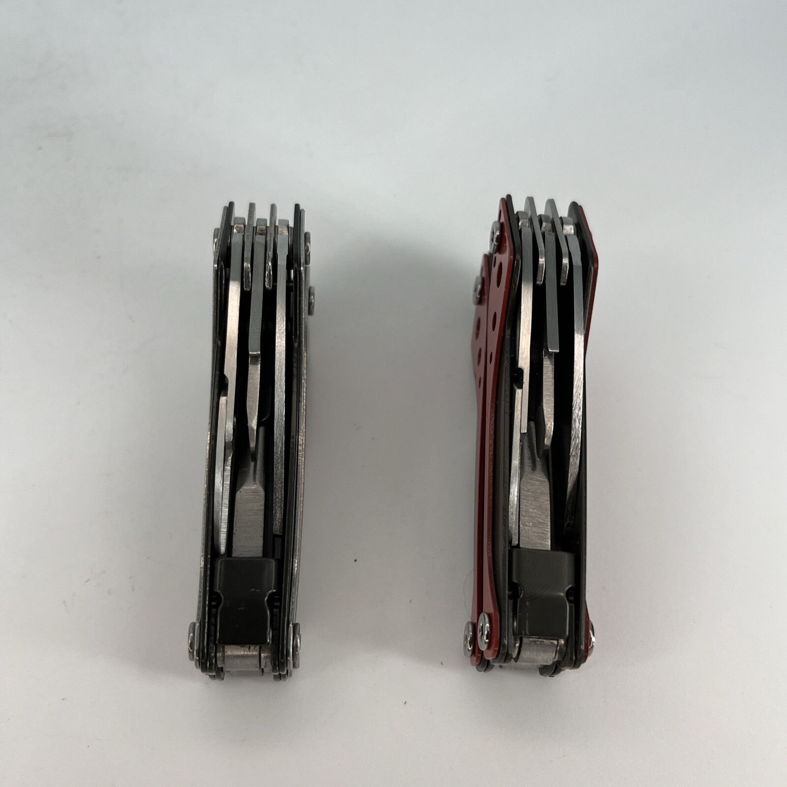 LOT OF 2 Cabela’s SILVER & RED Mini Multi-Tool Spring Open Pliers Scissors Saw