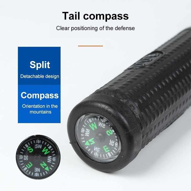 Pala plegable portátil multifunción para acampar, pala de supervivencia (negro)