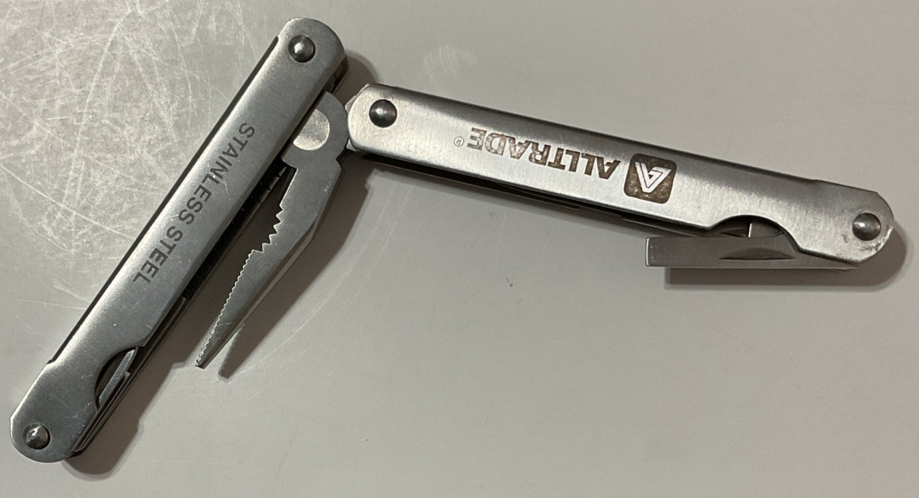 Alltrade Stainless Steel Multi-Tool With Brown Leather Case