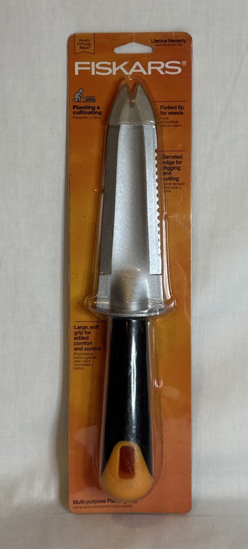 Fiskars Multi-Purpose Planting Tool / Knife-Serrated Edge & Forked Tip-Sealed