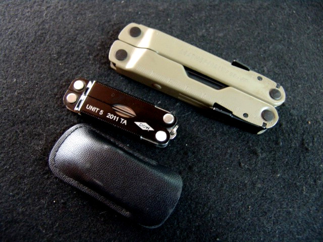 LEATHERMAN REBAR-COYOTE TAN-MULTI TOOL & MICRA-EXCELLENT-BOTH W/ POUCHES-LOT- 2