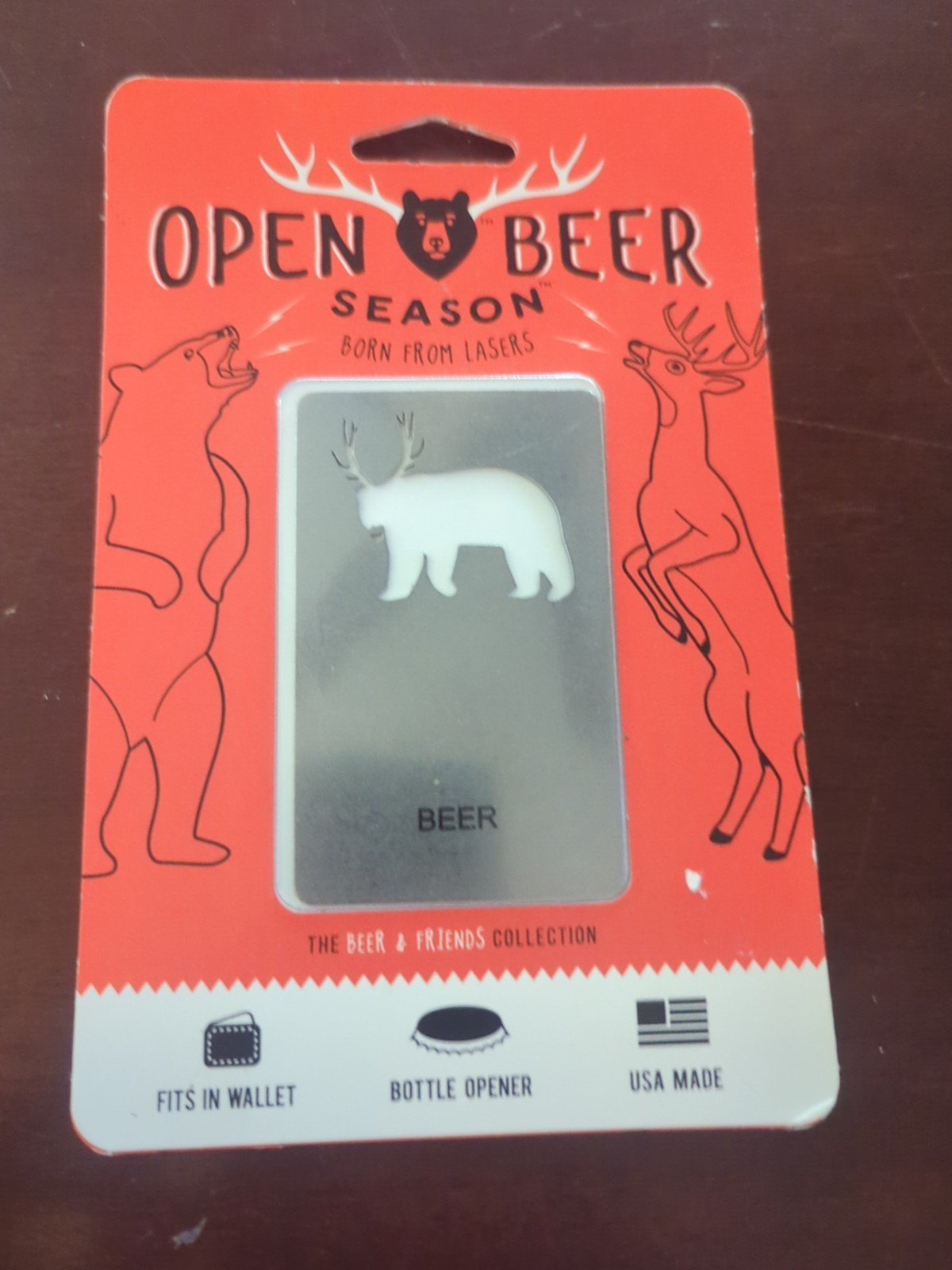 BOTTLE OPENERS -BEAR /FIT IN WALLET /STAINLESS STEEL /100% LASER CUT /USA MADE