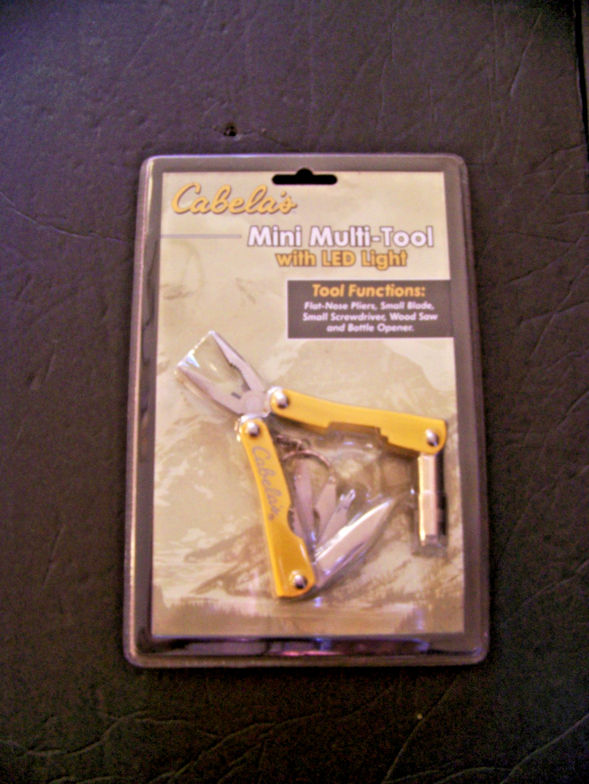 Cabela’s Mini Multi-Tool LED Light & Nylon Pouch NOS #50018072 Yellow