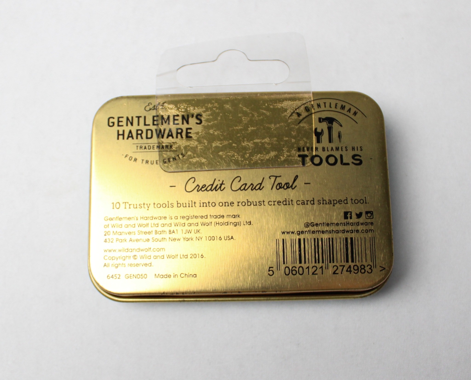 Gentlemen’s Hardware Adult’s Credit Card Multi Tool CG2 Gold One Size NWT