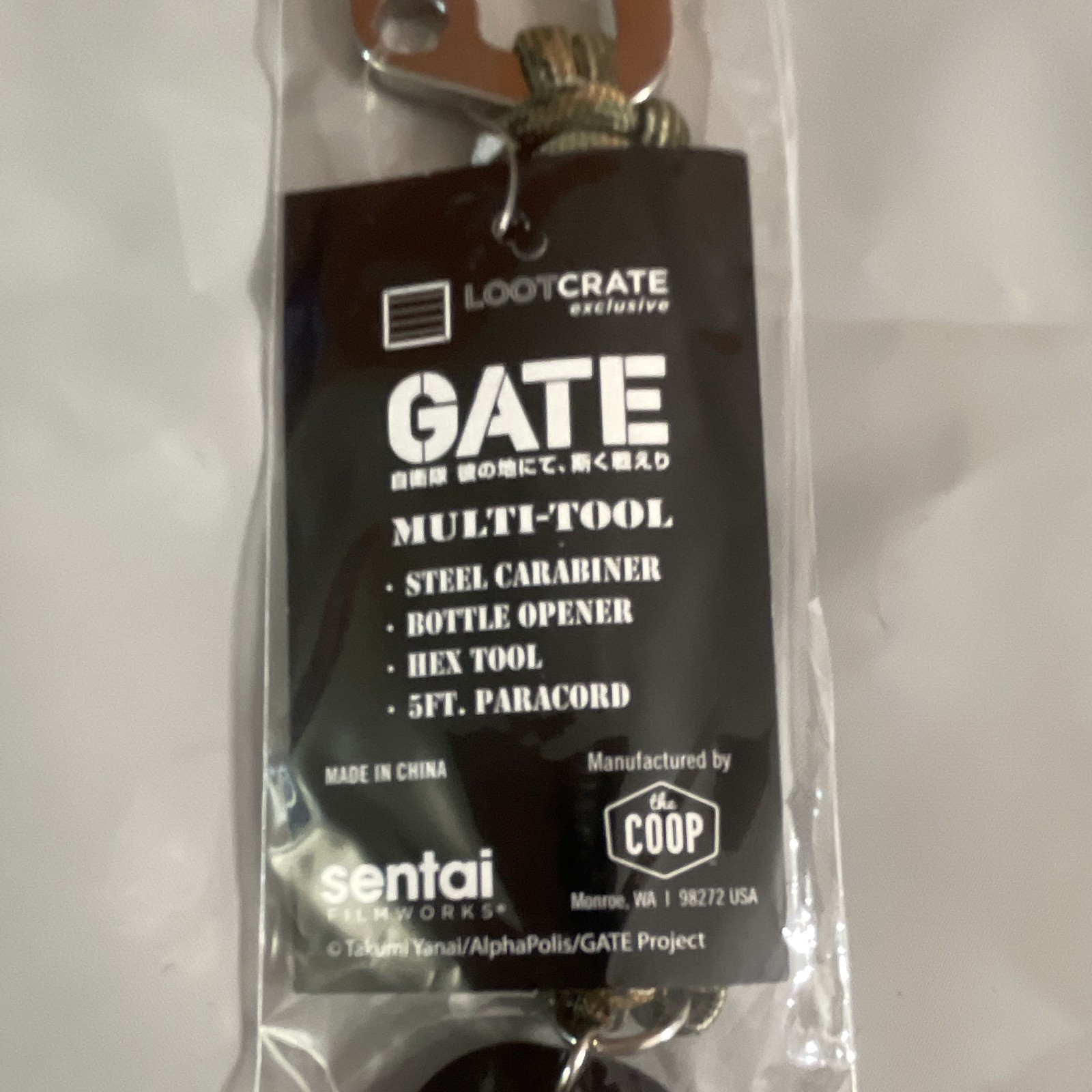 Loot Crate GATE Multi-Tool Carabiner Knife Bottle Opener Hex Tool Lanyard
