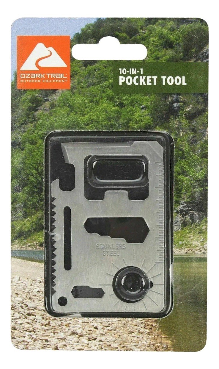 Ozark Trail 10-in-1 Pocket Card Multi-tool Stainless Steel Pocket Knife NEW