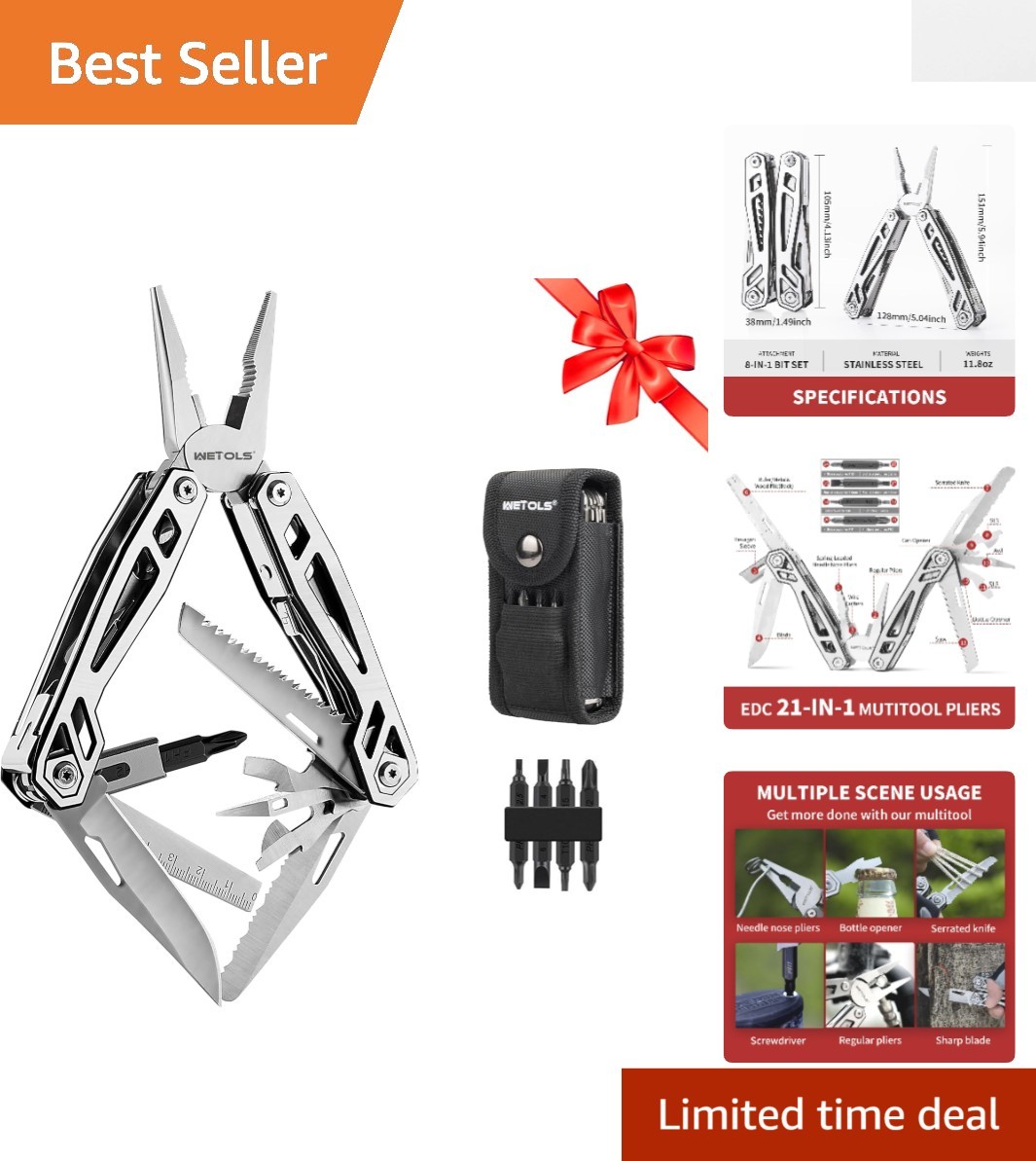 Versatile 21-in-1 Multitool – Perfect for DIY Projects & Outdoor Adventures