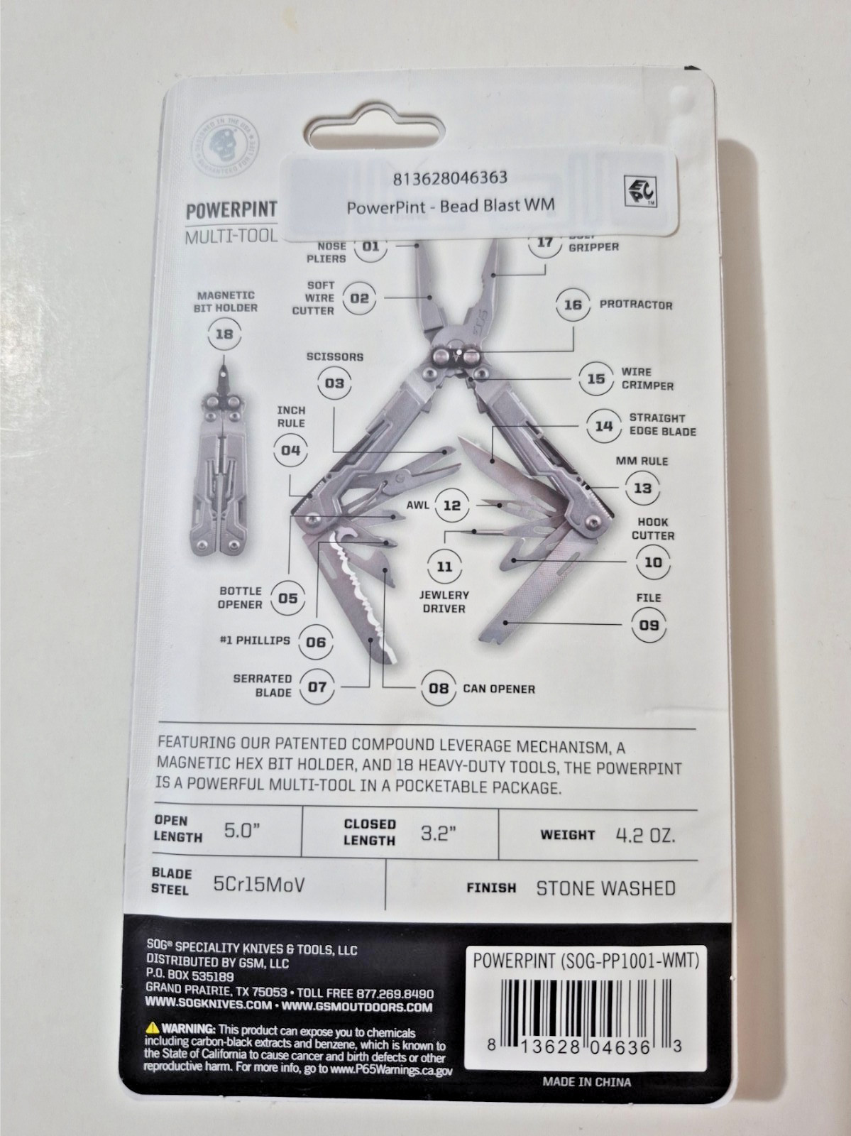 SOG PowerPint Multi-Tool SOG -PP1001-WMT