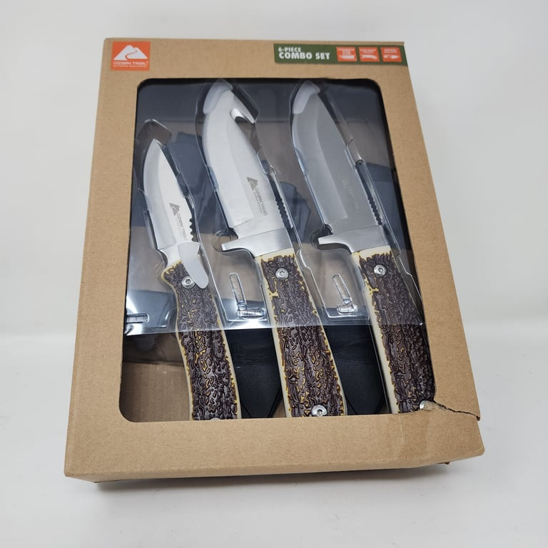 Ozark Trail 6 Piece Knife Combo Set With Sheaths Stainless Steel Outdoor Trail