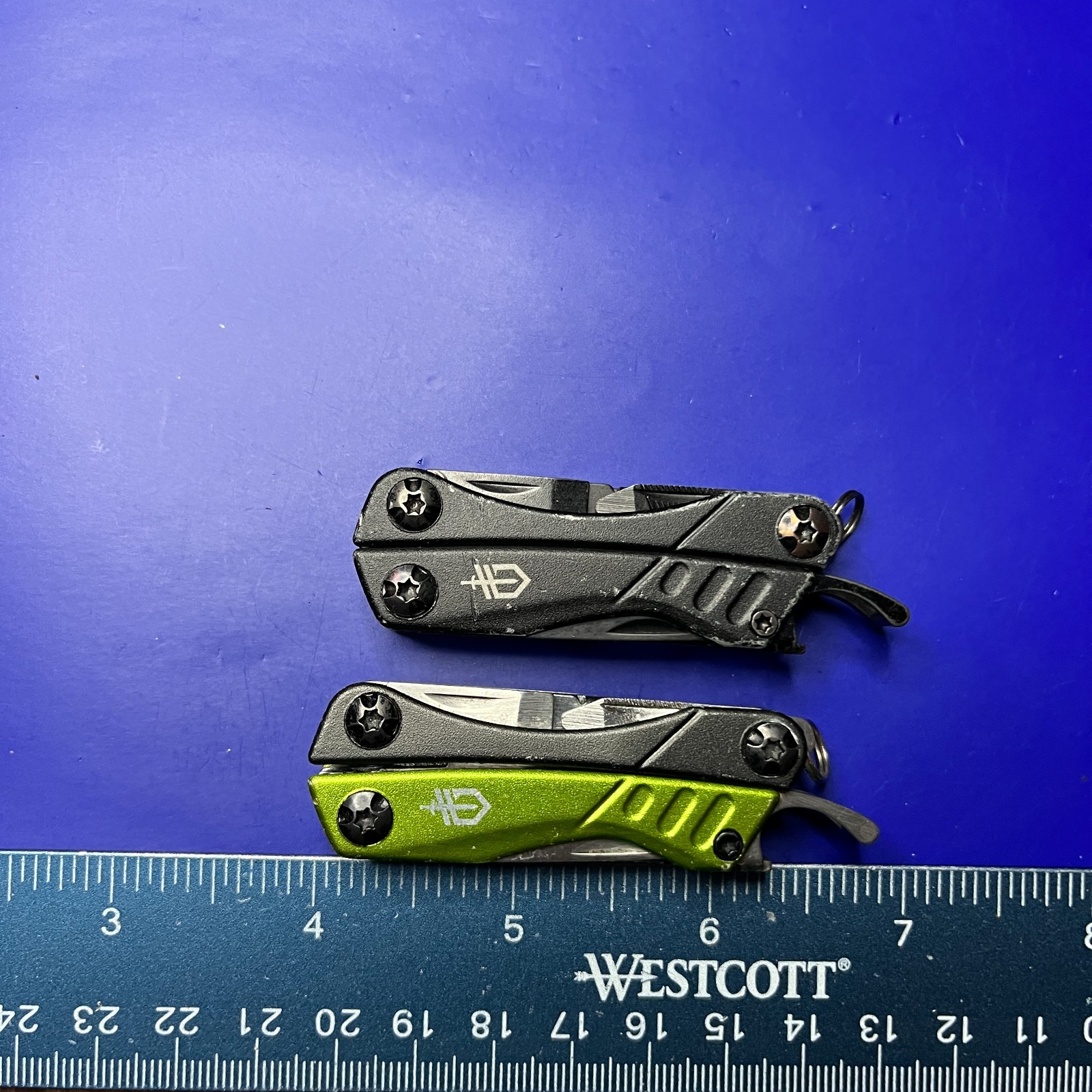 Lot of 2 Gerber Dime Multi-Tools Small Keychain Pliers Knife File Scissors