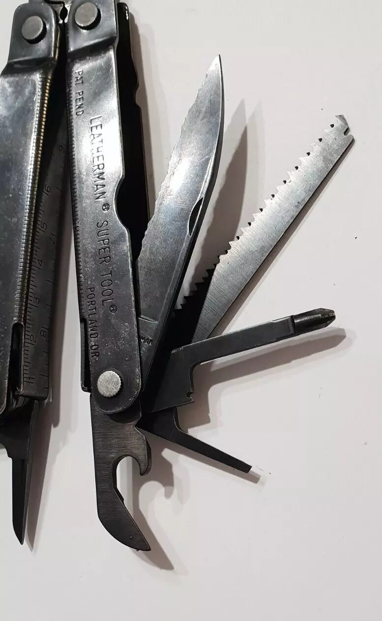 🔥 Leatherman Super Tool BO 1997 Retired Multi Tool Black Pat Pend Very Rare
