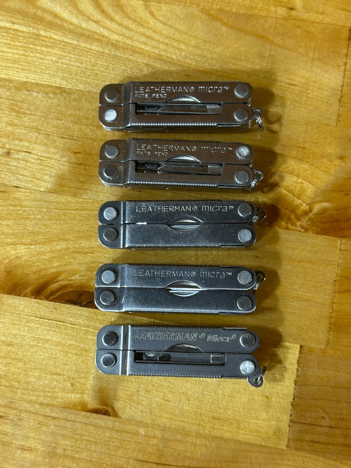 Leatherman Micra Multi-Tool Knife Scissors Key Ring! Silver! LOT OF 5!