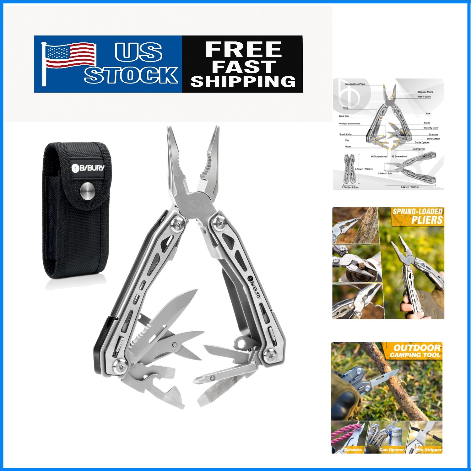 Durable 17-in-1 EDC Multitool for Camping & Home Repair – Lightweight & Compact
