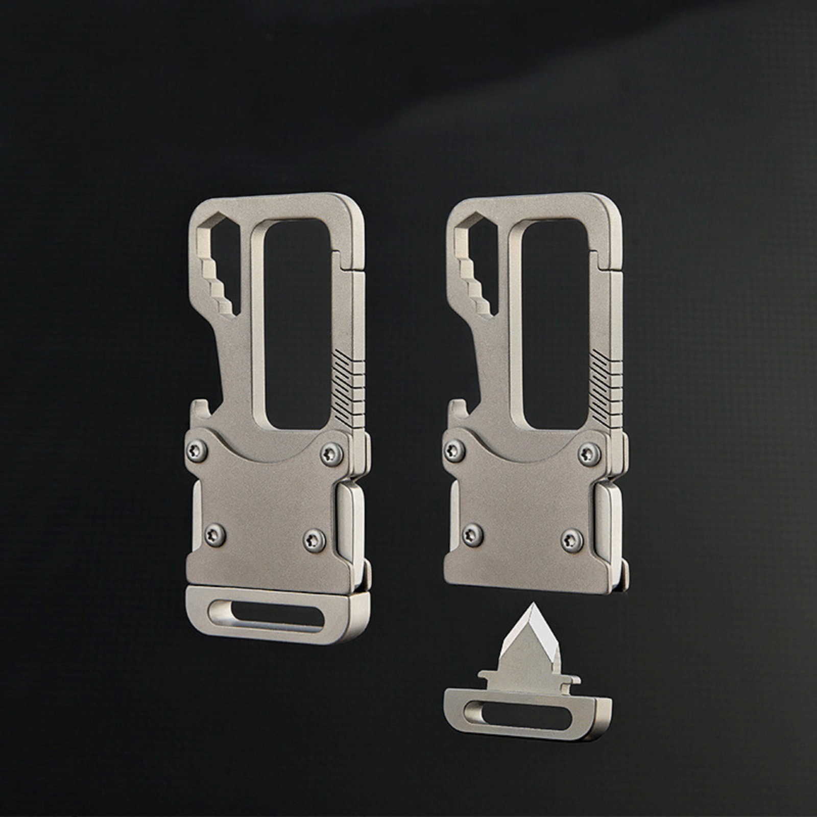 Titanium Alloy Key Chain Carabiner Opener Wrench Cutter EDC Outdoor Multi Tools
