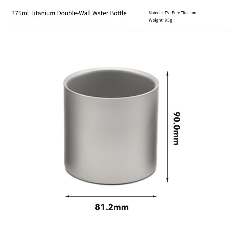 Outdoor camping portable pure titanium double-layer water cup set