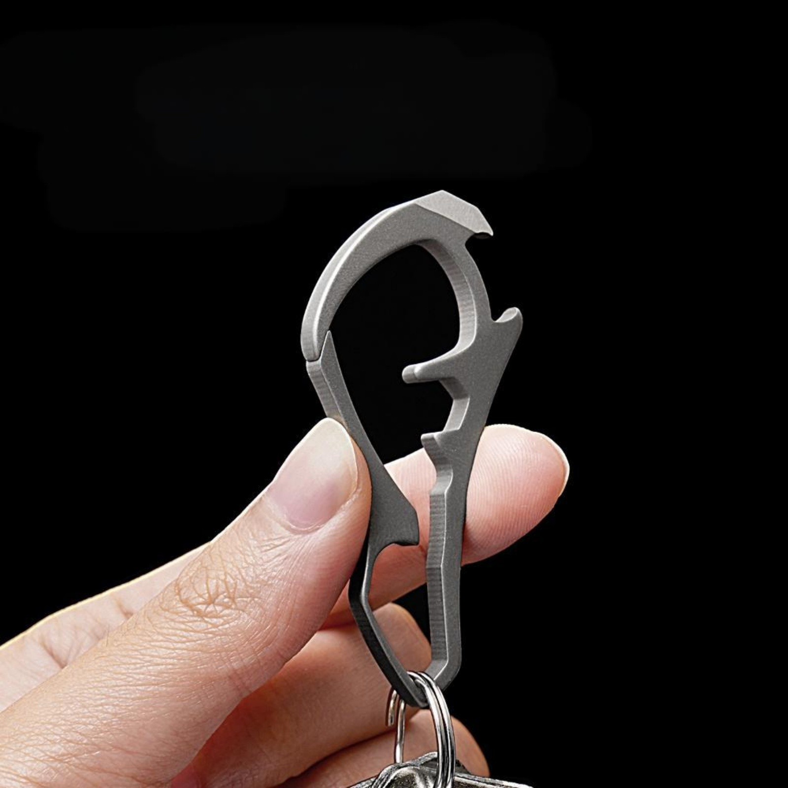 Titanium Alloy Mini Keychain Clip Bottle Opener Pry Tool Outdoor EDC Portable