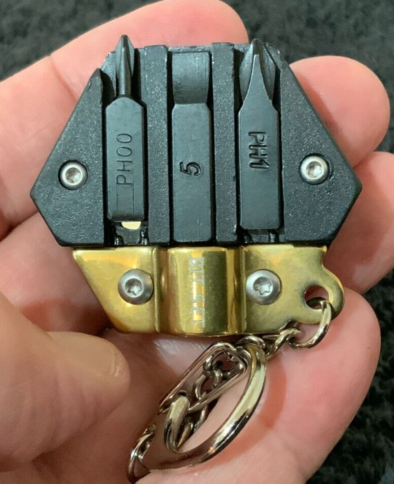 Gold HEX 2 Blade 3 Tools Keychain