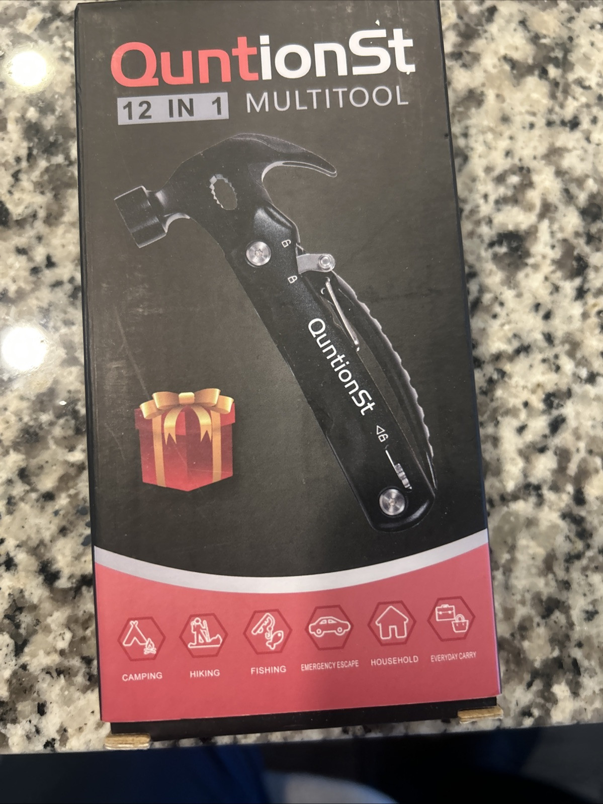 QuntionSt 12 in 1 Black Multi Tool Hammer Saw Blade Screwdriver Pliers KP02