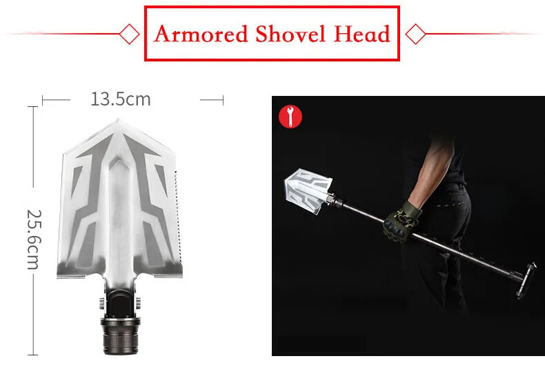 Survival Multi Purpose Kit Car Emergency Tool Set Shovel Knife Fishing Spear