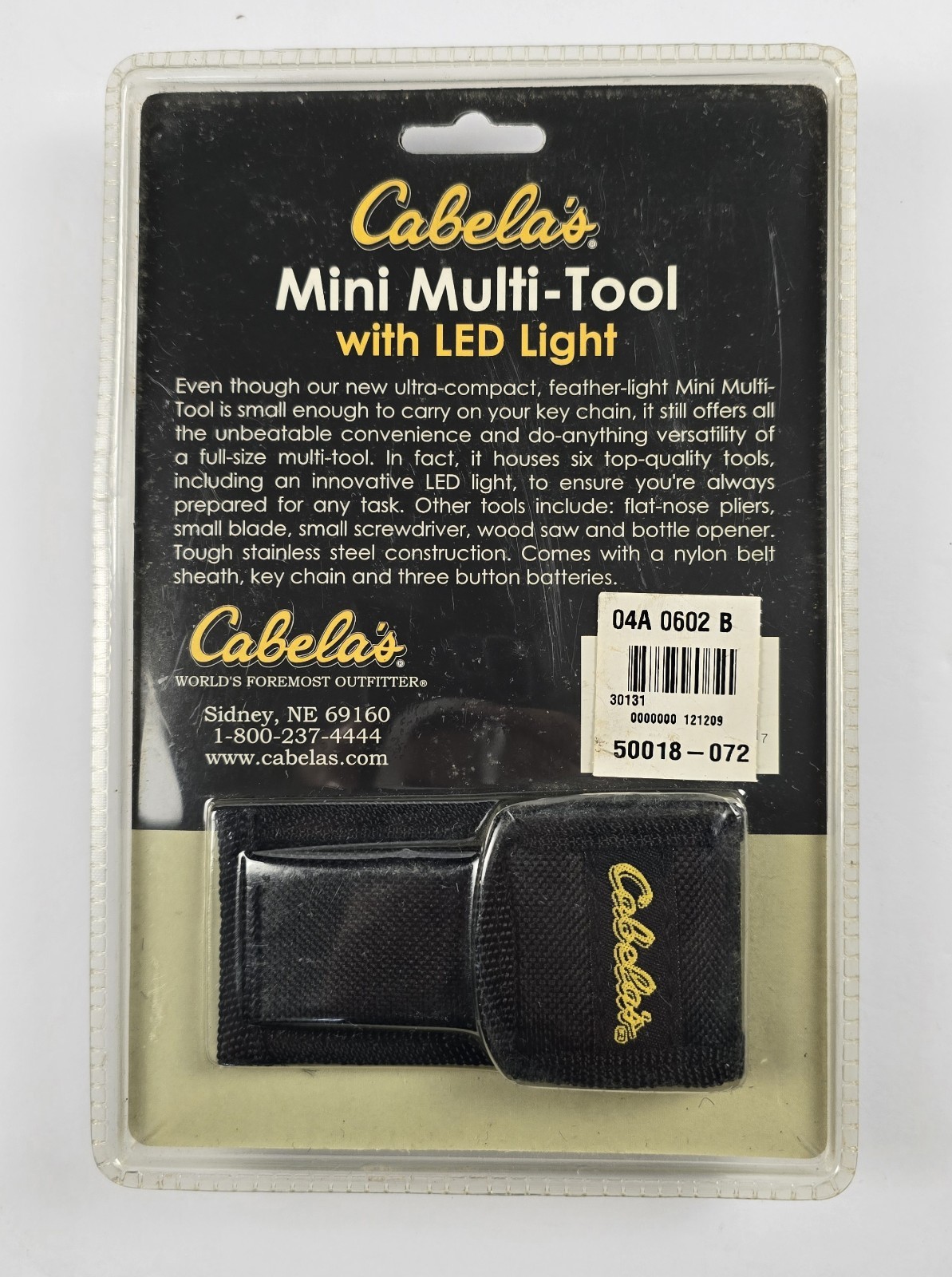 Cabelas Mini Multi-Tool With LED Light Key Chain Pocket Plier Knife New Sealed