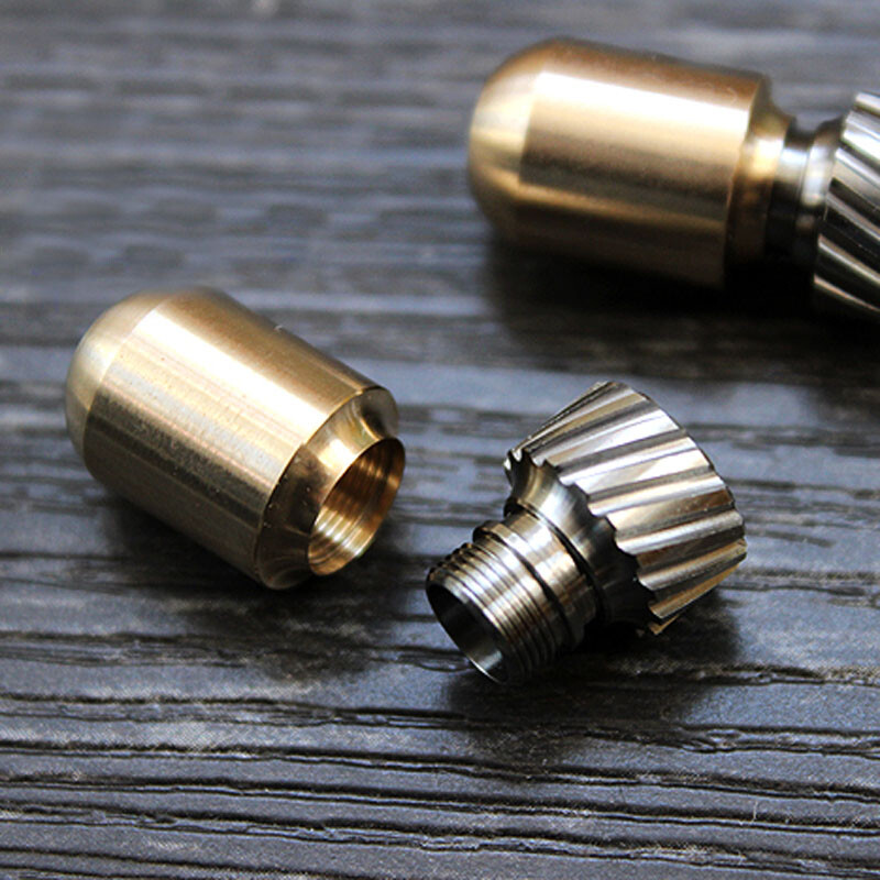 EDC TITNAER Titanium + Brass Knife Key Parachute Cord Bead Pendant Lanyard Gifts